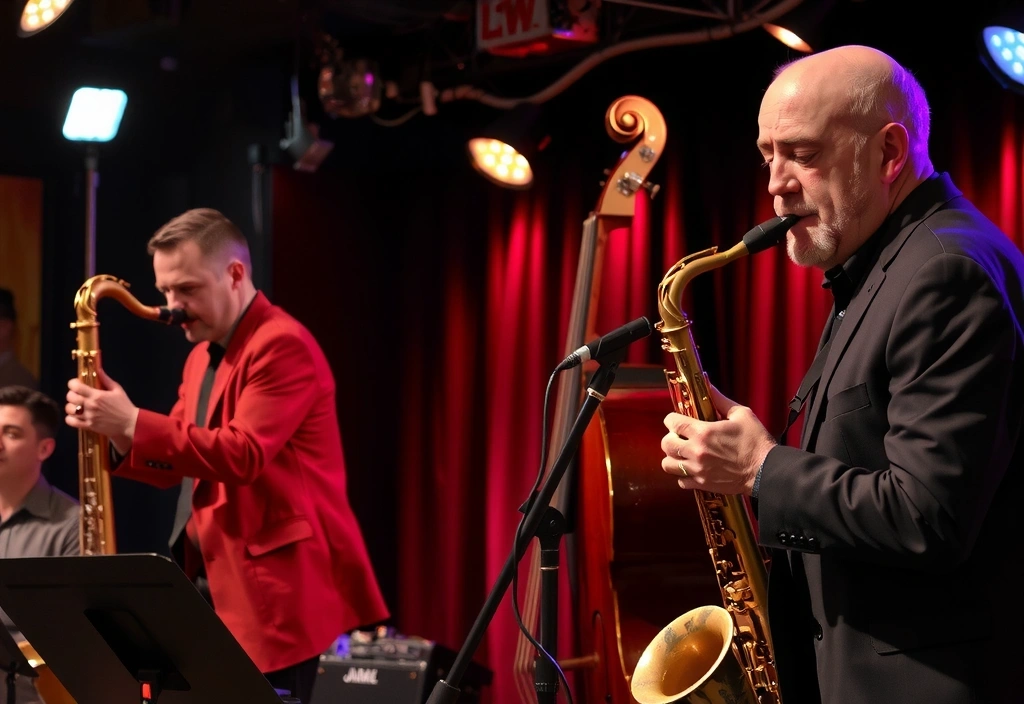 Un gruppo jazz che si esibisce in un club.