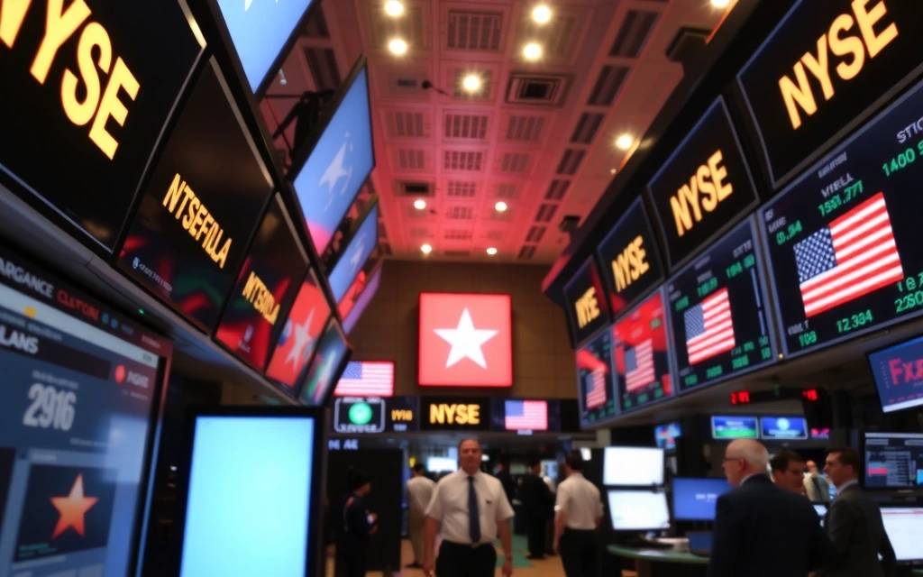 Borsa valori con luci brillanti